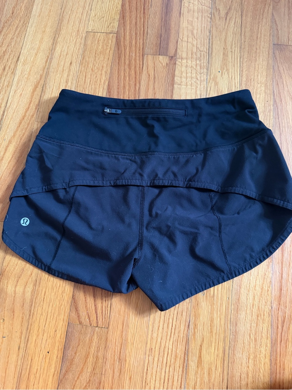 lululemon athletica Black Women's Athletic Shorts with Rear Zip Pocket
